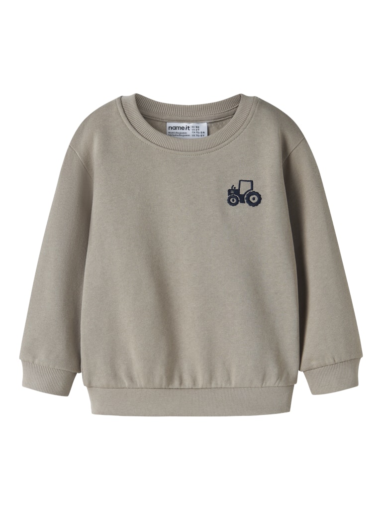 NAME IT Vallen Long Sleeve Sweat Vintage Khaki front view