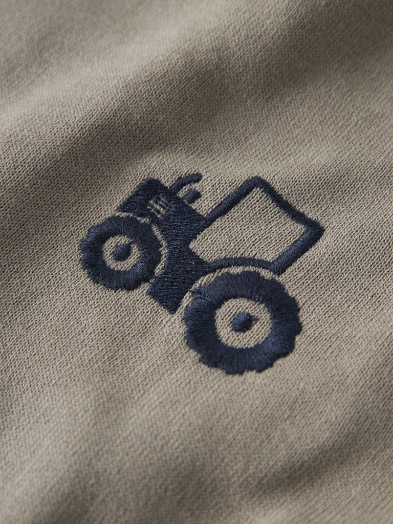 Boys Vallen Long Sleeve Sweat-Vintage Khaki-Close Up View
