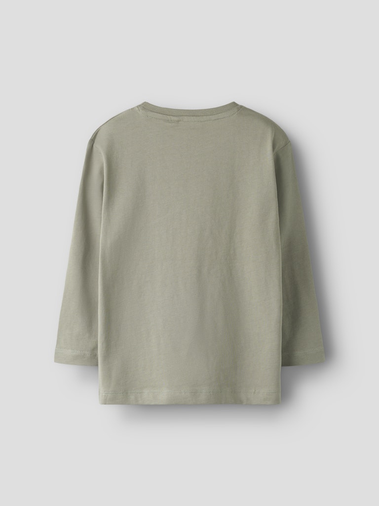 NAME IT Vilian Long Sleeve Regular Top Pumice Stone full front view