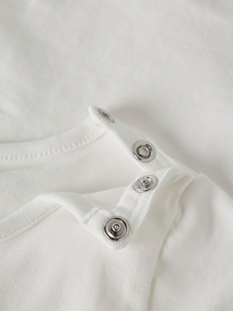 Newborn Bent Long Sleeve Body - Cloud Dancer-Button Fastner View