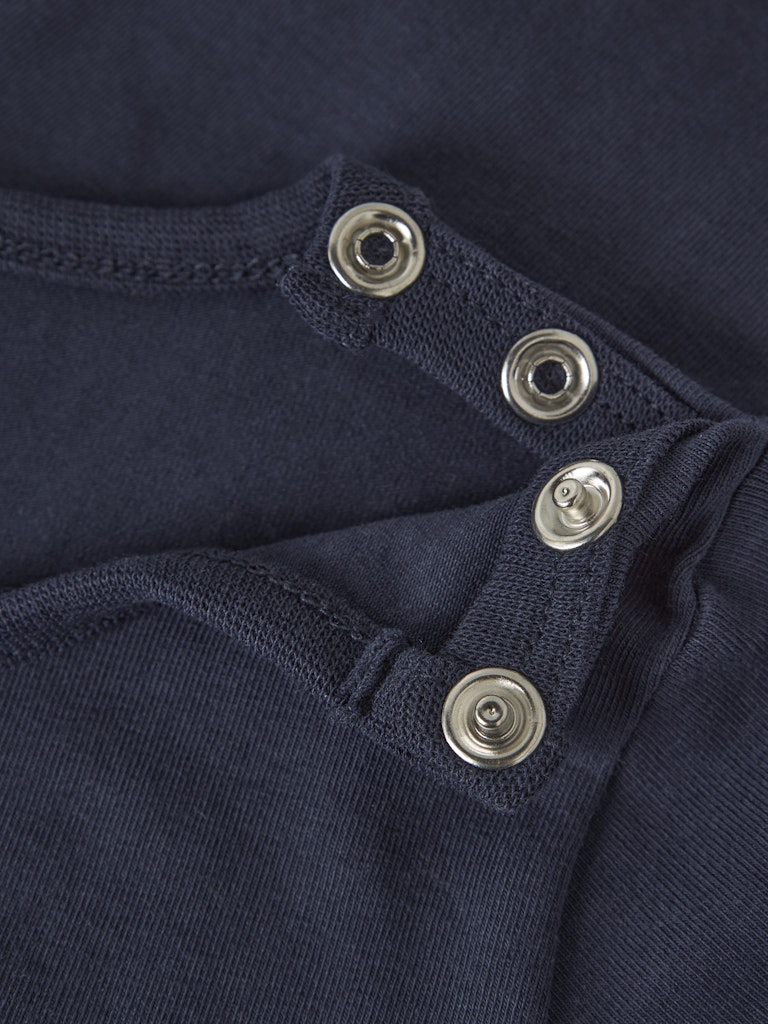Newborn Bent Long Sleeve Body - Navy Blazer-Snap Button View