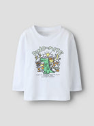NAME IT Dakan Long Sleeve Top Bright White model front view