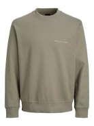 JACK & JONES Owen crew-neck sweatshirt in Smokey Olive front product view