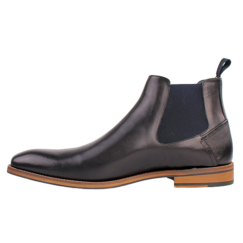 Mens Black Leather Chelsea Boot-Inside View