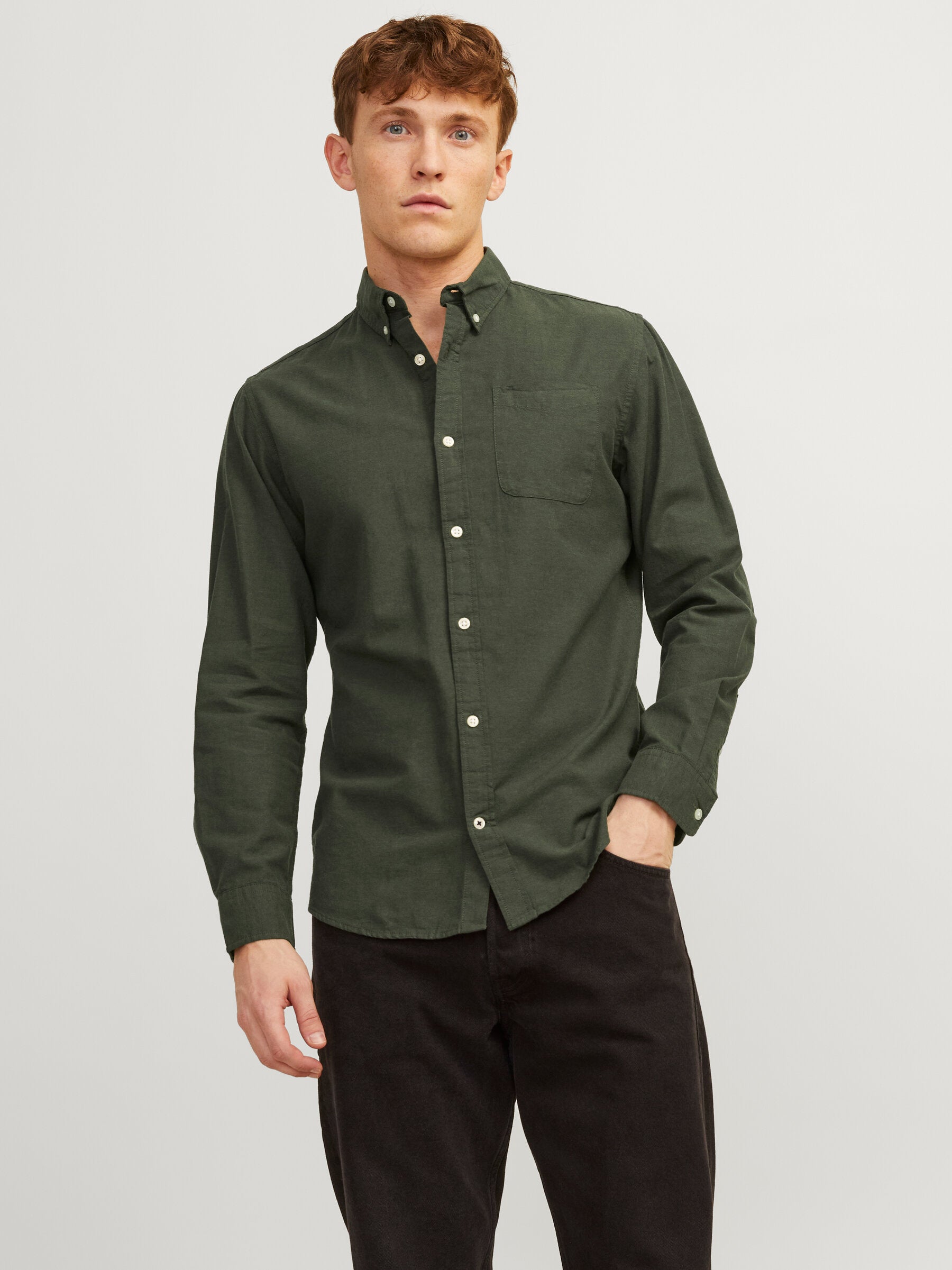 JACK & JONES Oxford Forest Night Shirt Forest Night front view