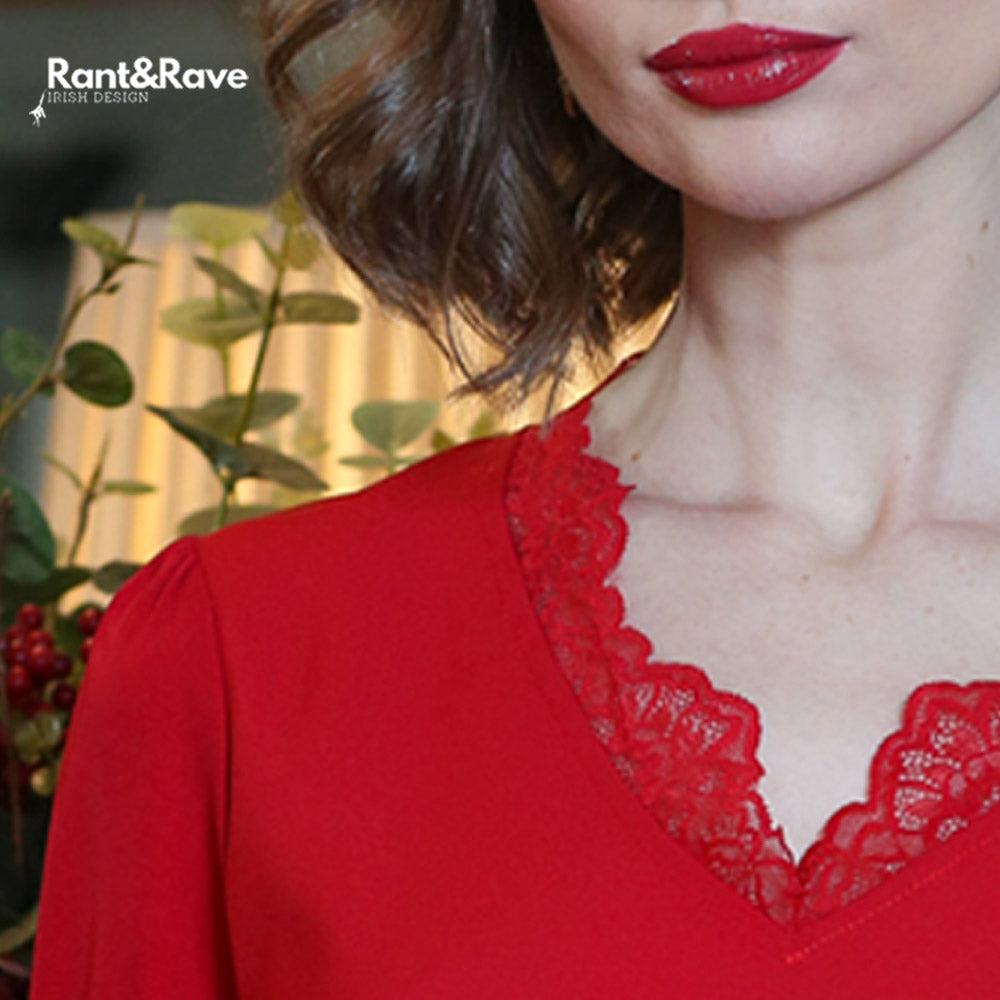 Ladies Oakley Red Top-Neck Detail