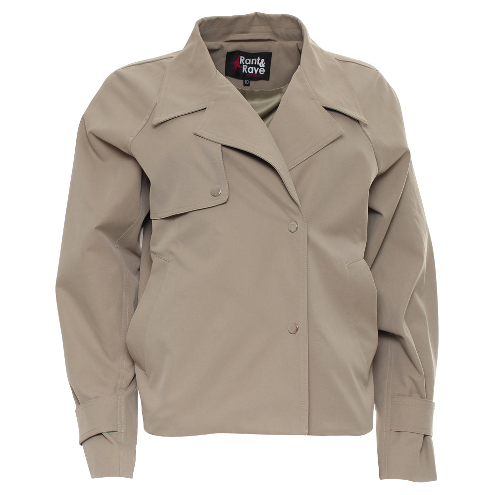 Ladies Octavia Green Jacket-Ghost Front View