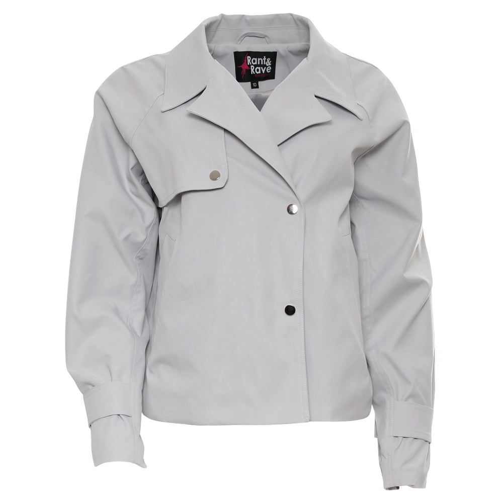 Ladies Octavia Grey Jacket-Ghost Front View