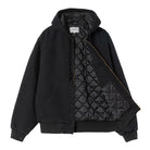 Carhartt WIP OG Active Jacket-Black/Stone Canvas BLACK flat front view