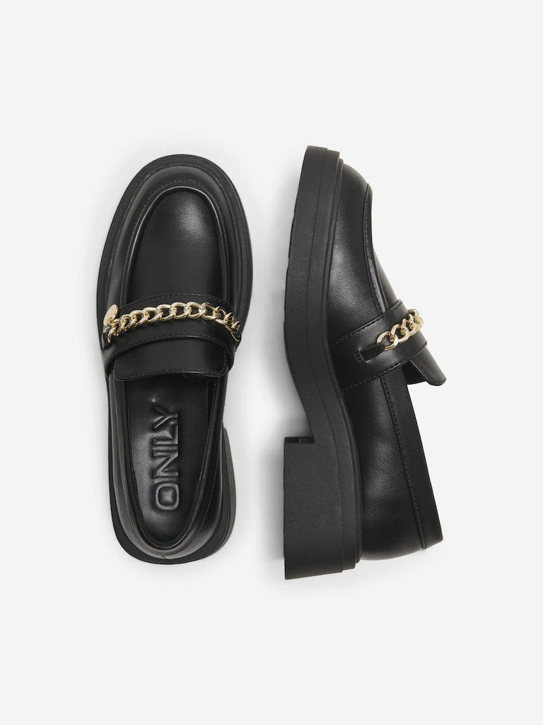 ONLY Lazuli Charm Loafer-Black Black model front view