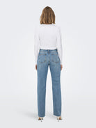 ONLY Riley Life High Waist Denim Jeans-Medium Blue Denim Medium Blue Denim detail view