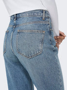 ONLY Riley Life High Waist Denim Jeans-Medium Blue Denim Medium Blue Denim back view