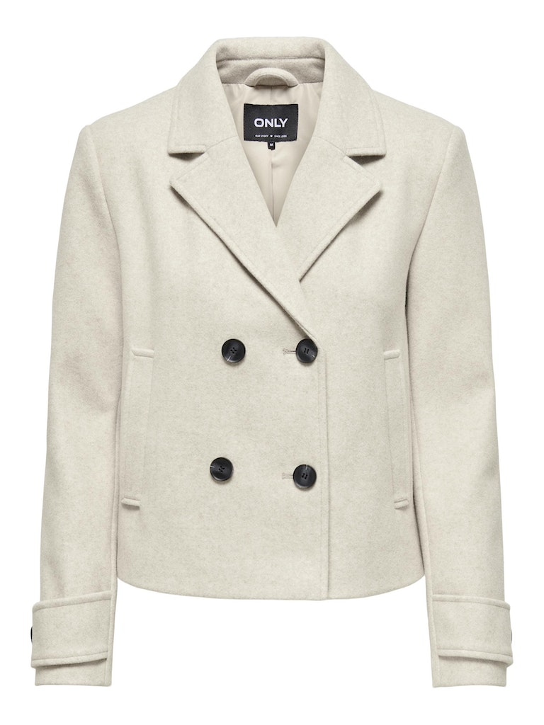 Ladies Freja Life Short Double Breasted Jacket-Pumice Stone-Front View