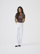 ONLY Madison High Waist Button Wide Denim 730-White Denim White DENIM side view