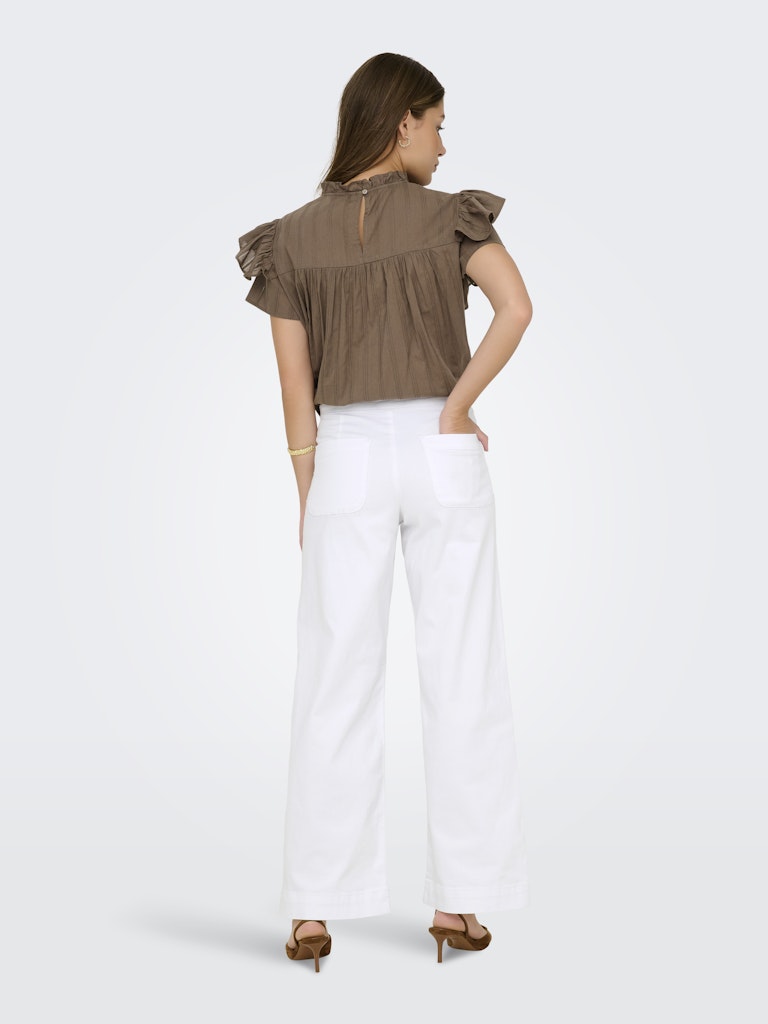 ONLY Madison High Waist Button Wide Denim 730-White Denim White DENIM detail view