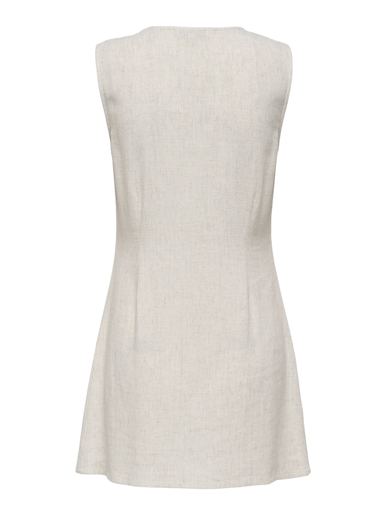 Ladies Siesta Linen Blend Mini Dress-Moonbeam-Back View