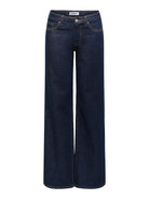 ONLY Juicy Wide Leg Blue Rinse Jeans Blue front view