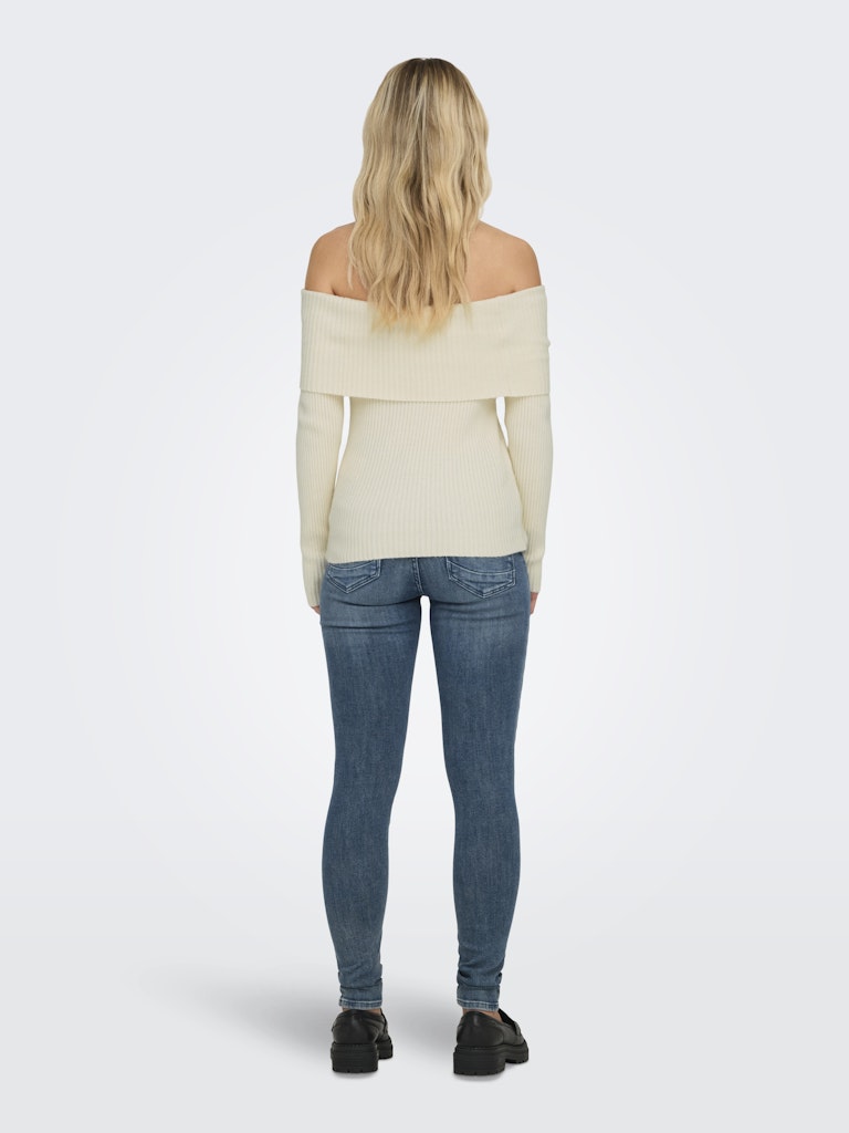 Ladies Katia Long Sleeve Off Shoulder Knit - Whitecap Gray Melange-Back View