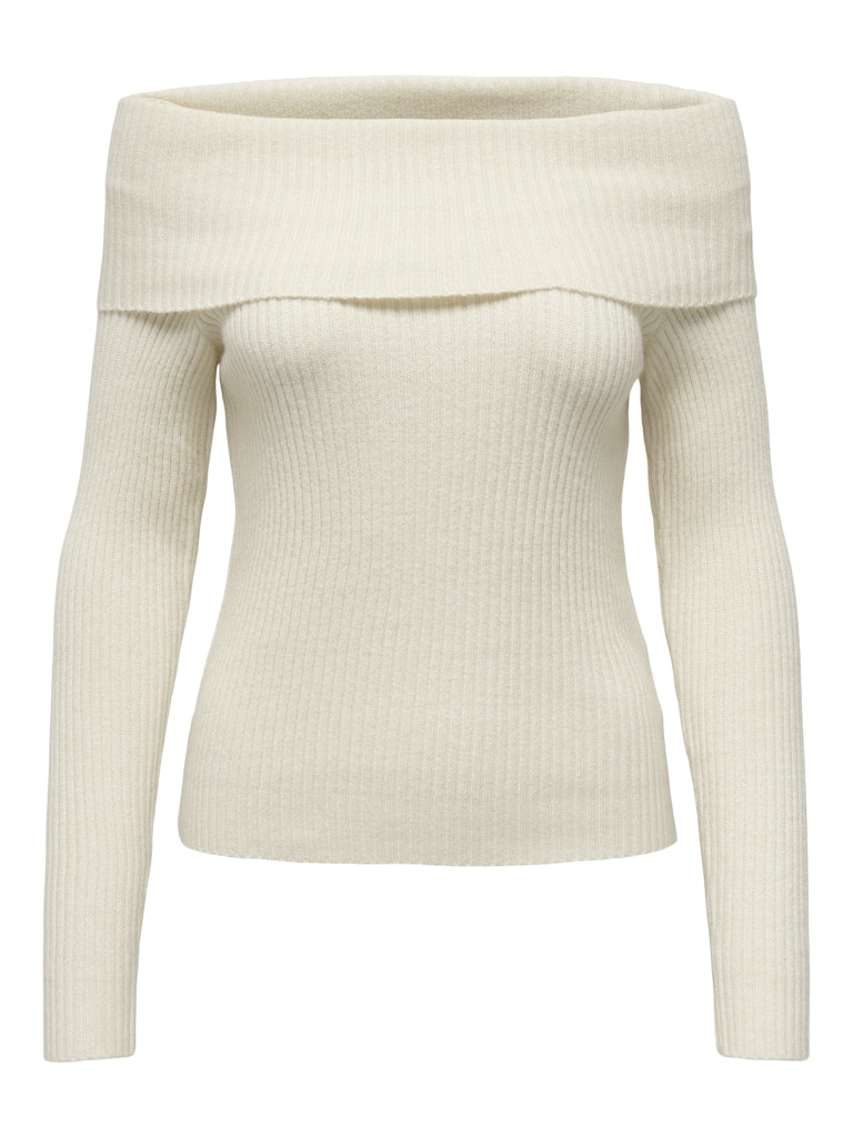 Ladies Katia Long Sleeve Off Shoulder Knit - Whitecap Gray Melange-Ghost Front View