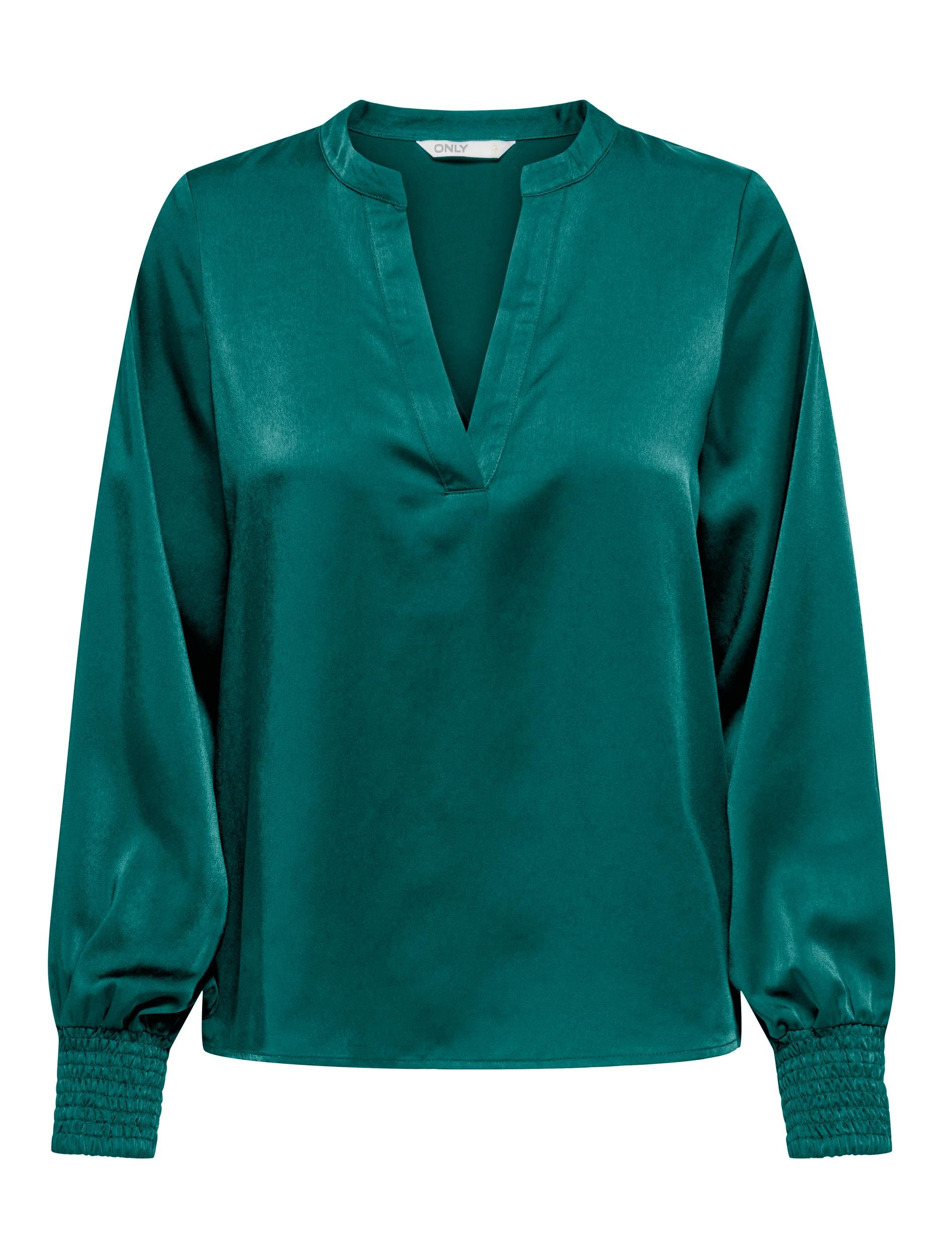 Ladies Thalia Long Sleeve V-Neck Top-Bayberry-Front View