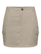 ONLY Malfy Cargo Linen Short Skirt-Oxford Tan Oxford Tan front view