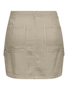 ONLY Malfy Cargo Linen Short Skirt-Oxford Tan Oxford Tan model front view