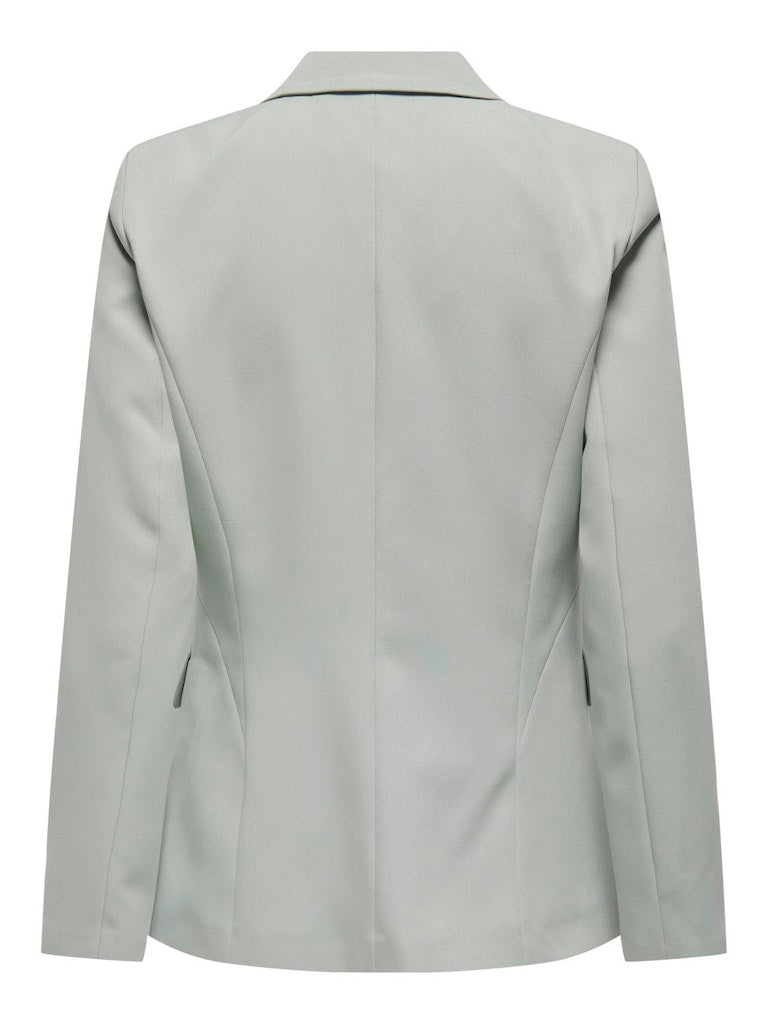 Women's Malika Long Sleeve Fitted Blazer-Wrought Iron-Back View