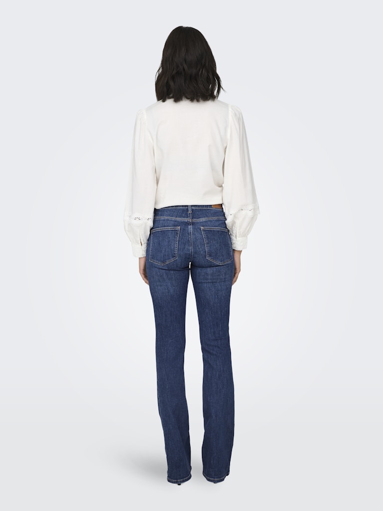 ONLY Ann Mid Waist Flare Denim Jean DARK BLUE DENIM detail view
