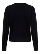 ONLY Classy Long Sleeve V-Neck Knit Cardigan-Black Black/White detail view