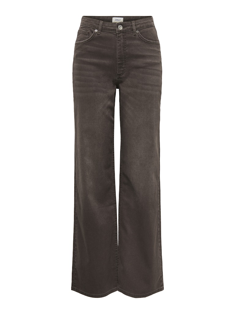 Brown wide-leg jeans on a white background
