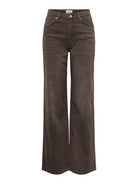 ONLY Juicy High Waist Wide Brown Leg Jean Brown front view