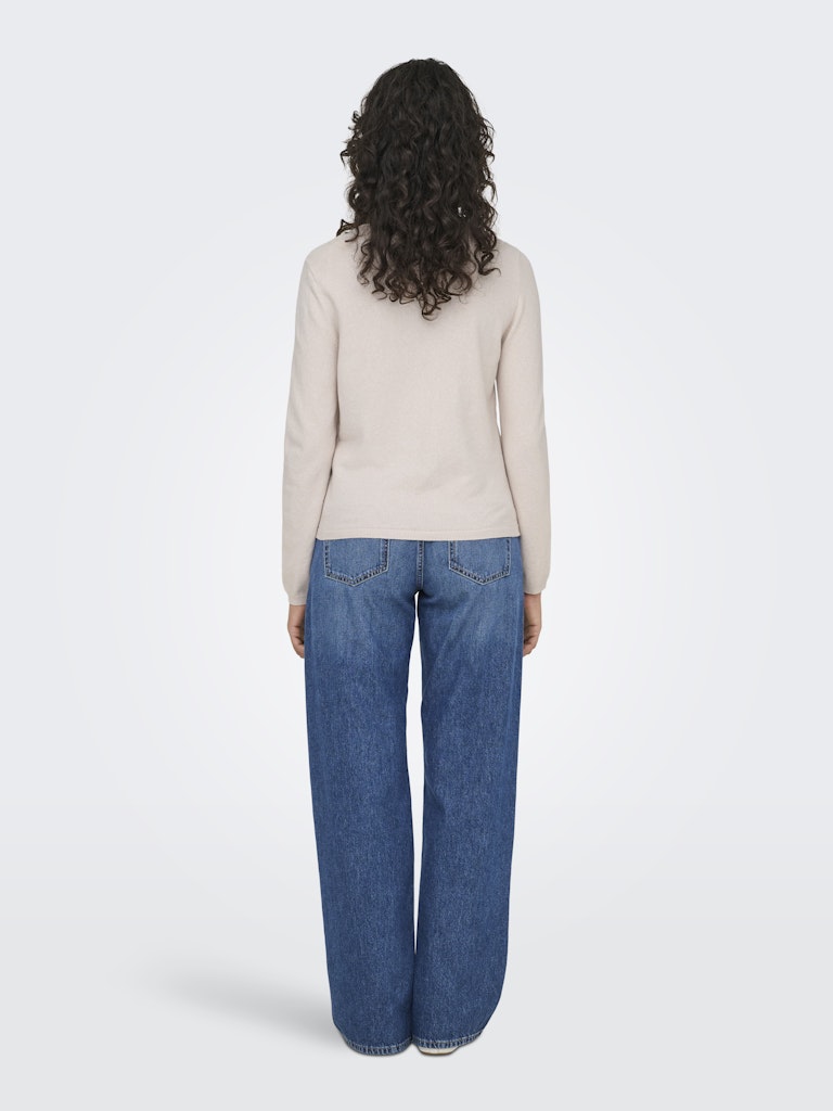 Ladies Loyal Long Sleeve V-Neck Pullover Knit - Moonbeam Melange-Model Back View