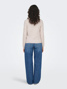 ONLY Loyal Long Sleeve V-Neck Pullover Knit - Moonbeam Melange Moonbeam Melange detail view