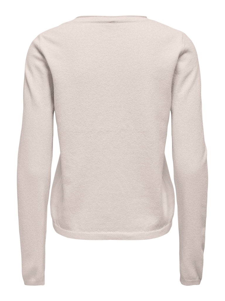 Ladies Loyal Long Sleeve V-Neck Pullover Knit - Moonbeam Melange-Ghost Back View