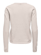 ONLY Loyal Long Sleeve V-Neck Pullover Knit - Moonbeam Melange Moonbeam Melange side view
