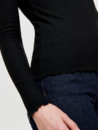 ONLY Emma Long Sleeve High Neck Top - Black Black detail view