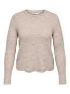 ONLY Lolli Long Sleeve Pullover Knit-Taupe Grey Taupe Grey detail view