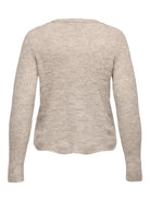 ONLY Lolli Long Sleeve Pullover Knit-Taupe Grey Taupe Grey back view