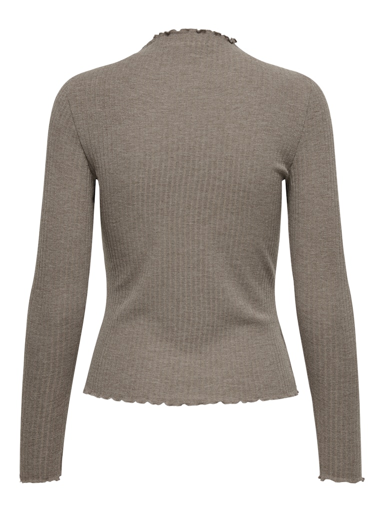 Ladies Emma Long Sleeve High Neck Top - Light Brown-Ghost Back View
