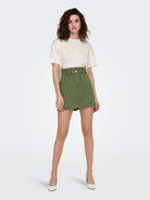 ONLY Ova Aris Life High Waist Cargo Skirt-Four Leaf Clover Four Leaf Clover model front view