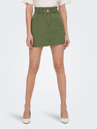 ONLY Ova Aris Life High Waist Cargo Skirt-Four Leaf Clover Four Leaf Clover front view