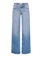 ONLY Juicy Low Waist Wide Leg Denim Jeans Light Blue Denim back view