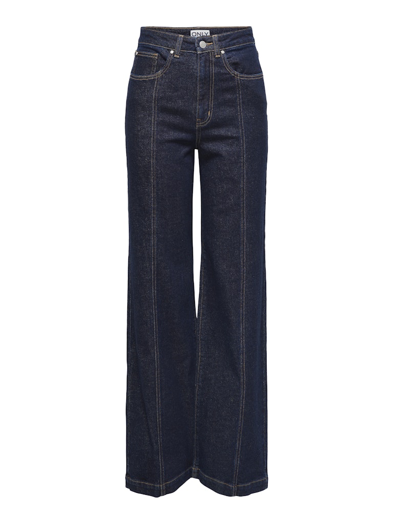 ONLY Hope High Waist Wide Denim Jeans 1288 DARK BLUE DENIM flat front view