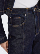 ONLY Hope High Waist Wide Denim Jeans 1288 DARK BLUE DENIM side view
