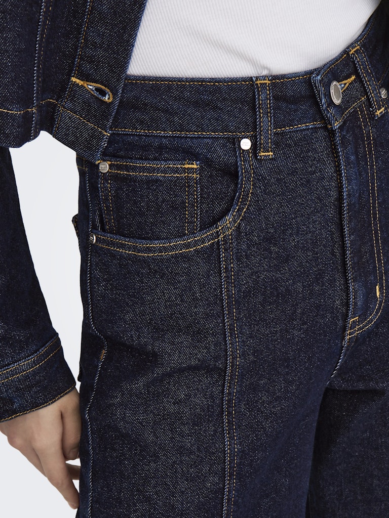 ONLY Hope High Waist Wide Denim Jeans 1288 DARK BLUE DENIM side view