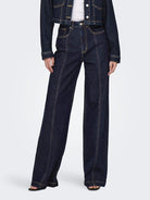 ONLY Hope High Waist Wide Denim Jeans 1288 DARK BLUE DENIM front view