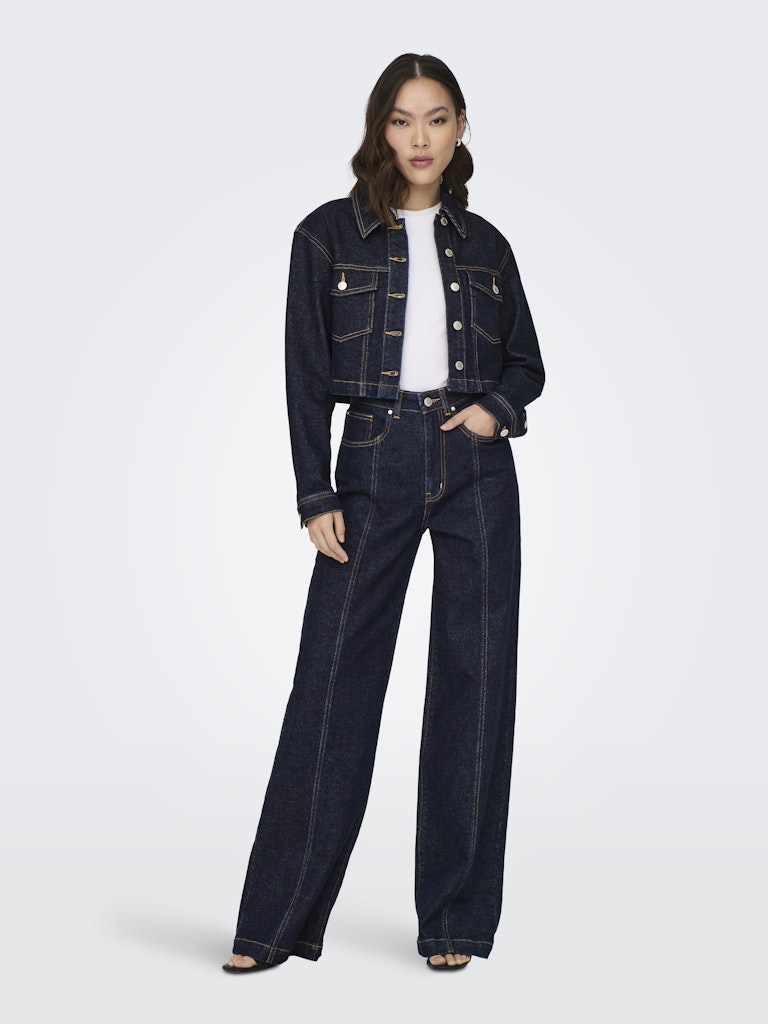 ONLY Hope High Waist Wide Denim Jeans 1288 DARK BLUE DENIM model front view