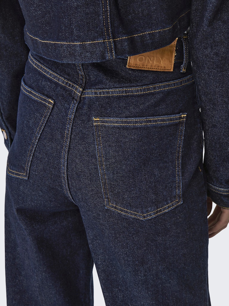 ONLY Hope High Waist Wide Denim Jeans 1288 DARK BLUE DENIM back view