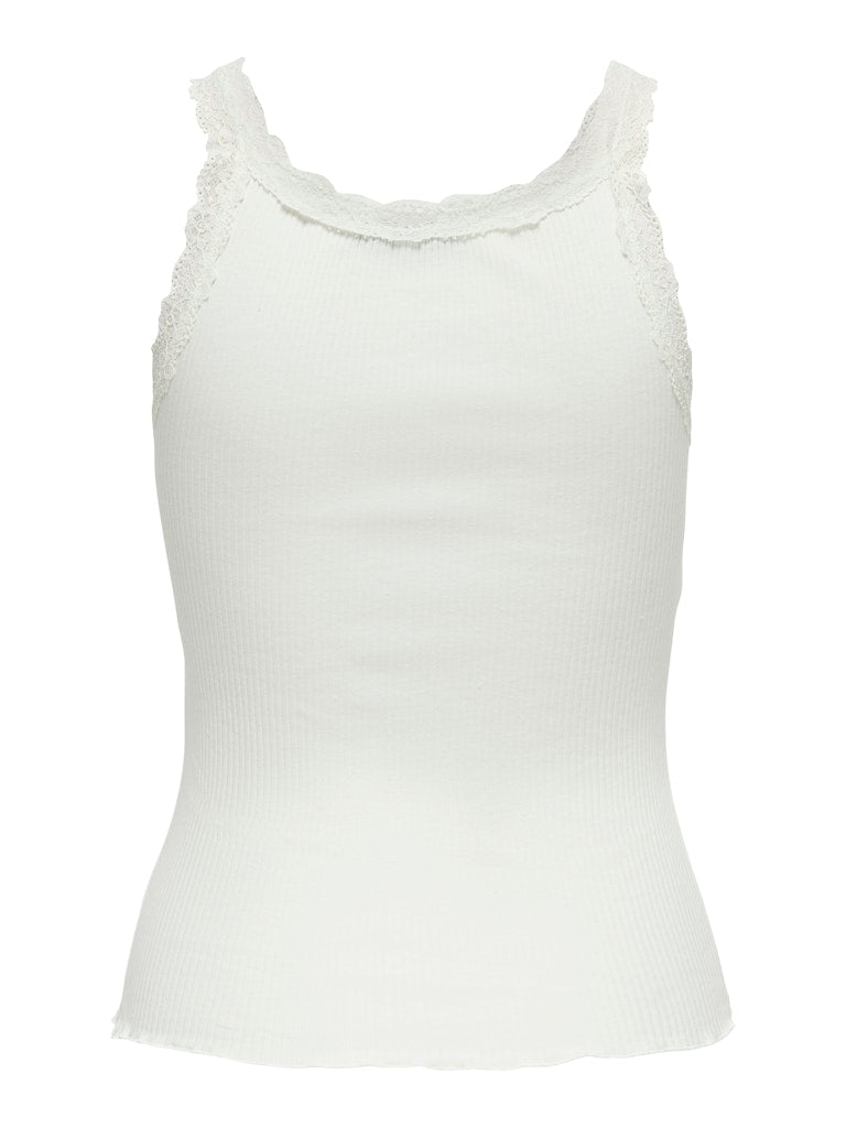 ONLY Sharai Lace Tank Top-Cloud Dancer Cloud Dancer back view