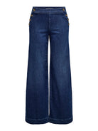 Full front view of Madison wide denim jeans
